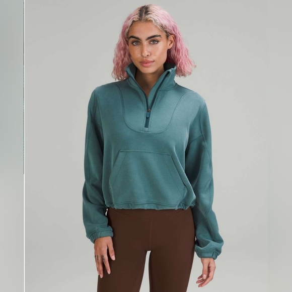 lululemon athletica Sweaters - Lululemon Brushed Softstreme Ribbed Half Zip